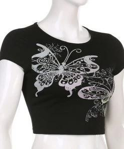 Own Saviour Black/Brown Big Butterfly Crop