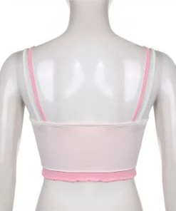 Own Saviour White Pink Rhinestone Cami Crop New In