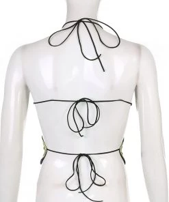 Own Saviour Multicolour Butterfly Halter Crop