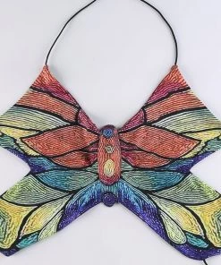 Own Saviour Multicolour Butterfly Halter Crop