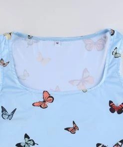 Own Saviour Blue Butterfly Vest Crop New In