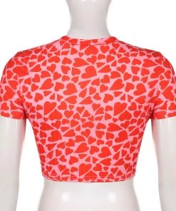 Own Saviour Pink Heart Ribbed Crop New In