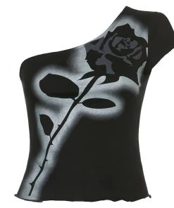 Own Saviour New In Cold Shoulder Rose Top