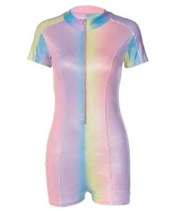 Own Saviour Rainbow Shimmer Playsuit Bodysuits