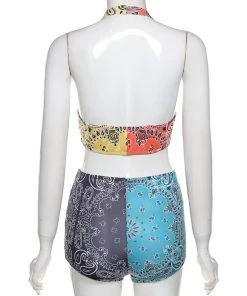 Own Saviour Multicolour Paisley Bandana Halter Set 15 Own Saviour Multicolour Paisley Bandana Halter Set