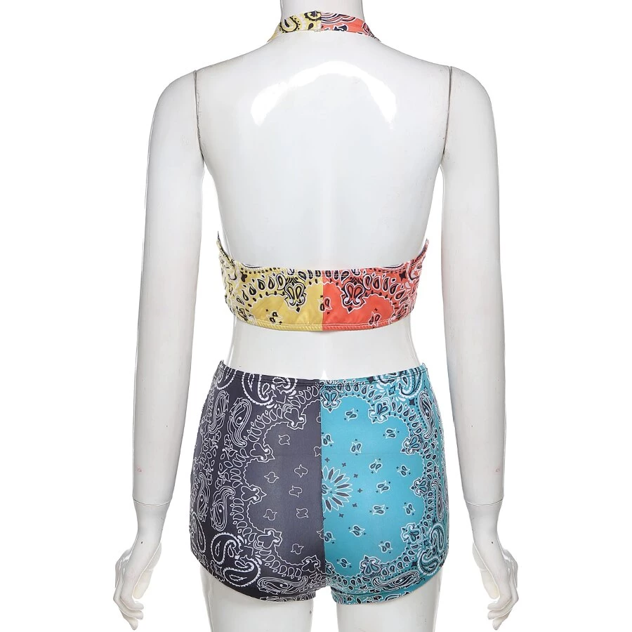 Own Saviour Multicolour Paisley Bandana Halter Set 4 Own Saviour Multicolour Paisley Bandana Halter Set