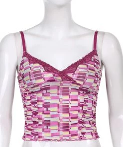 Own Saviour Purple Grid Cami Crop New In