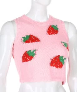 Own Saviour Tees + Tops Strawberry Knit Tank Top