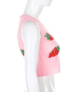 Own Saviour Tees + Tops Strawberry Knit Tank Top