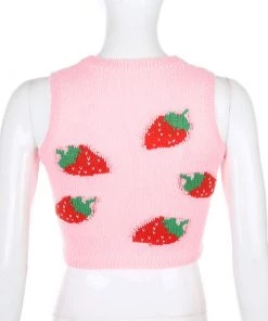 Own Saviour Tees + Tops Strawberry Knit Tank Top