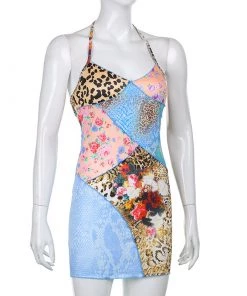 Own Saviour Dresses + Sets Mixed Print Halter Dress