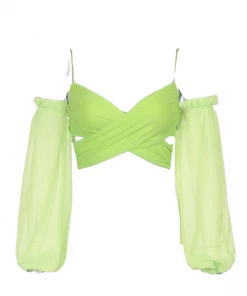 Own Saviour Puff Sleeve Wrap Crop