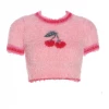 Own Saviour Fuzzy Cherry Knit Crop New In
