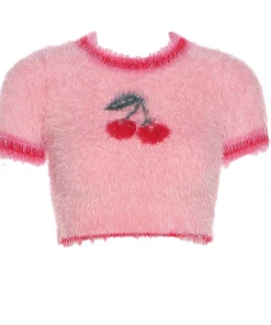 Own Saviour Fuzzy Cherry Knit Crop New In