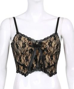 Own Saviour Black Lace Overlay Cami Crop New In