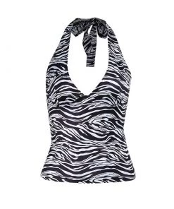 Own Saviour Zebra/Stripe Halter Crop