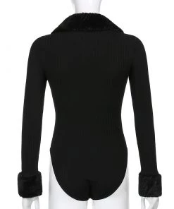 Own Saviour Faux Fur Trim Bodysuit