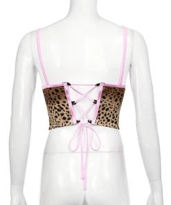 Own Saviour Tees + Tops Leopard Heart Rhinestone Crop