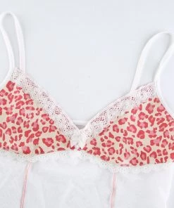 Own Saviour White Leopard Lace Cami