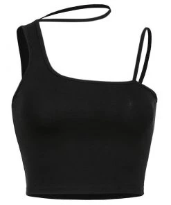 Own Saviour Tees + Tops Choker Shoulder Black Crop