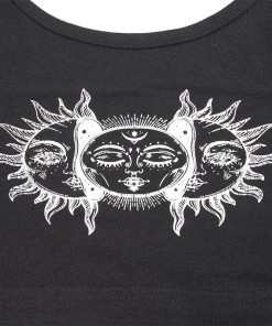 Own Saviour Sun Moon Cami Crop Tees + Tops