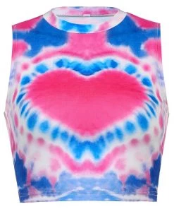 Own Saviour Tees + Tops Tie Dye Heart Tank Crop