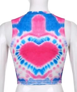 Own Saviour Tees + Tops Tie Dye Heart Tank Crop