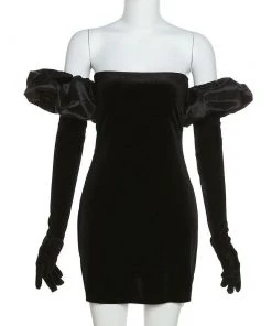 Own Saviour New In Puff Sleeve Gloved Mini Dress