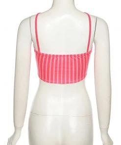 Own Saviour Hot Pink Striped Halter Crop New In