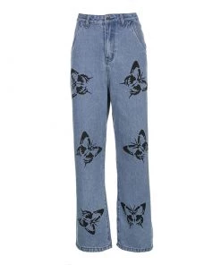 Own Saviour Grey/Blue Butterfly Jeans New In