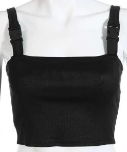 Own Saviour Tees + Tops Black Buckle Crop