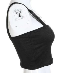 Own Saviour Tees + Tops Black Buckle Crop