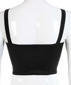 Own Saviour Tees + Tops Black Buckle Crop