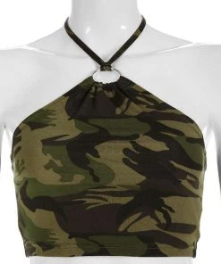 Own Saviour Camo Ring Halter Crop