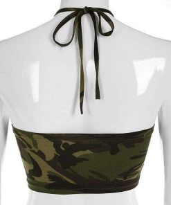 Own Saviour Camo Ring Halter Crop