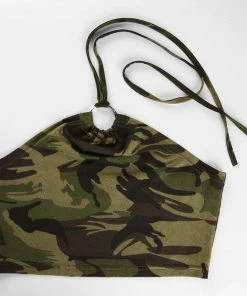 Own Saviour Camo Ring Halter Crop