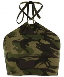 Own Saviour Camo Ring Halter Crop