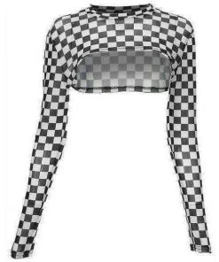 Own Saviour Checkerboard Cropped Top