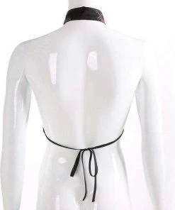 Own Saviour Chinese-Style Halter Backless Crop Tees + Tops