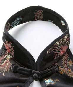 Own Saviour Chinese-Style Halter Backless Crop Tees + Tops