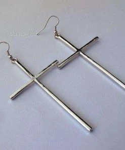 Own Saviour Cross Drop Earrings