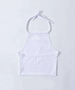 Own Saviour Daddy's Girl Halter Crop Tees + Tops