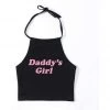 Own Saviour Daddy's Girl Halter Crop Tees + Tops
