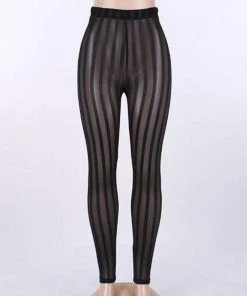 Own Saviour Sheer Striped Leggings Pants