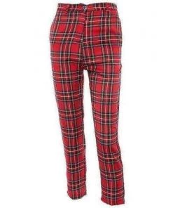 Own Saviour Fergie Red Plaid Slim Pants