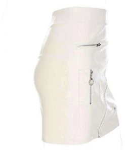 Own Saviour Skirts Ice Diagonal Zip Faux Leather Skirt