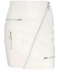 Own Saviour Skirts Ice Diagonal Zip Faux Leather Skirt