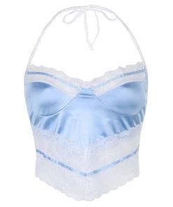 Own Saviour Lace Frill Halter Crop