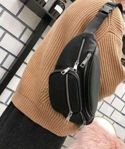 Own Saviour Midnight Faux Leather Waist/Shoulder Bag