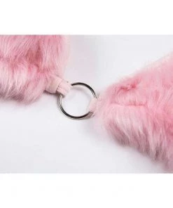 Own Saviour Tees + Tops Pink Faux Fur Bra Crop